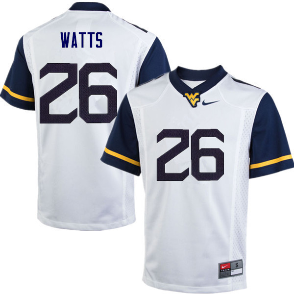 Men #26 Connor Watts West Virginia Mountaineers College Football Jerseys Sale-White